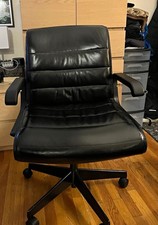 Richard Sapper for Knoll Office Chair Black Leather Vintage Modern picture