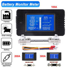 100-300A LCD Display DC Battery Monitor Meter Voltmeter Ammeter For RV Solar Car picture