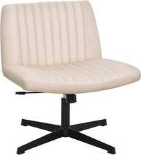 Criss Cross Chair Armless Office Chair No Wheels Modern Swivel Height Adjustable picture
