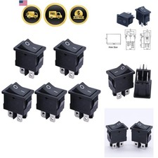 5pcs Snap-in DPST Rocker Switch Toggle Power ON-Off Switch 4 Pin AC 250V 6A 1... picture