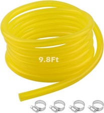 9.8Ft Rubber Car Small Engine Fuel Line Hose OD 12mm/ID 8mm with 4PCS Clamps,Fle picture