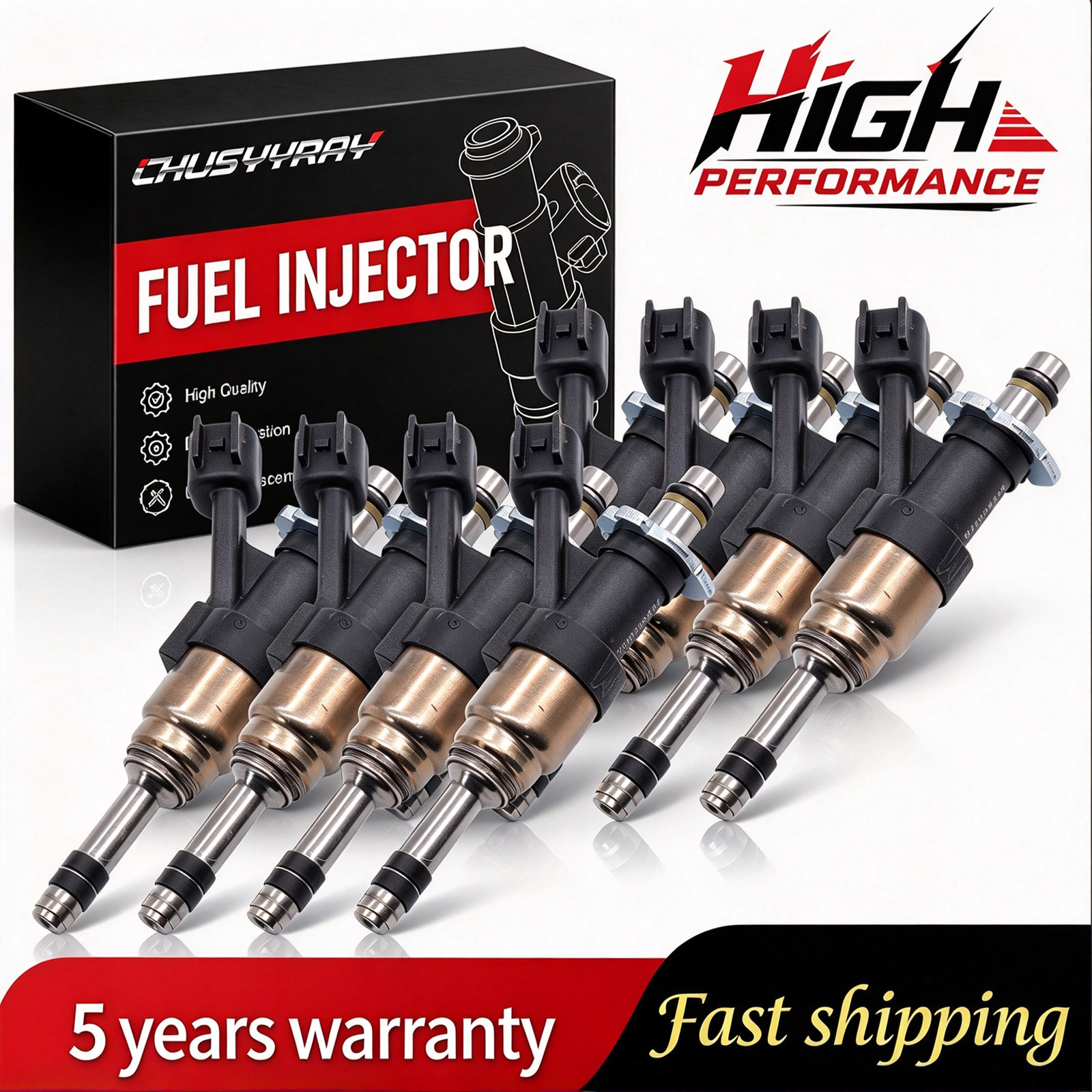 8X 12668390 Fuel Injectors For 2020-2023 Chevy Express 2500 3500 4.3L V6