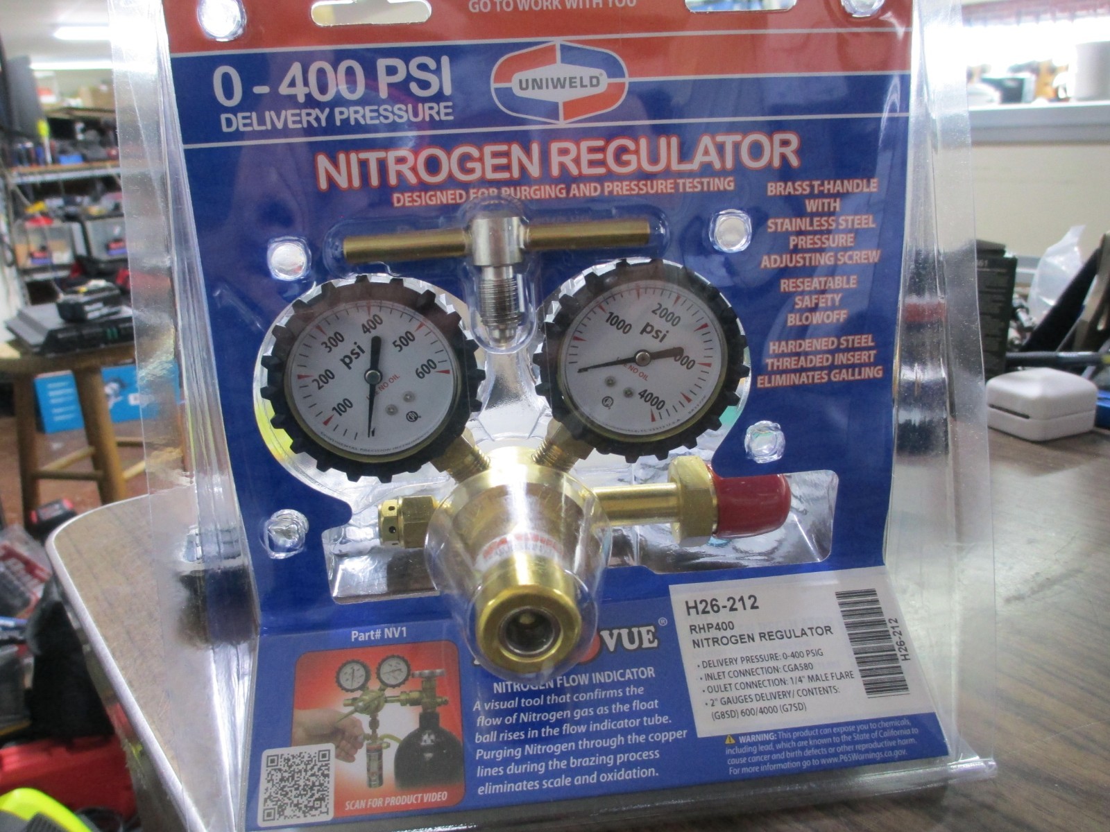 Uniweld h26-212 RHP400 Nitrogen Regulator With 0-400 PSI Delivery Pressure Uniweld h26-212 RHP400 Nitrogen Regulator With 0-400 PSI Delivery Pressure