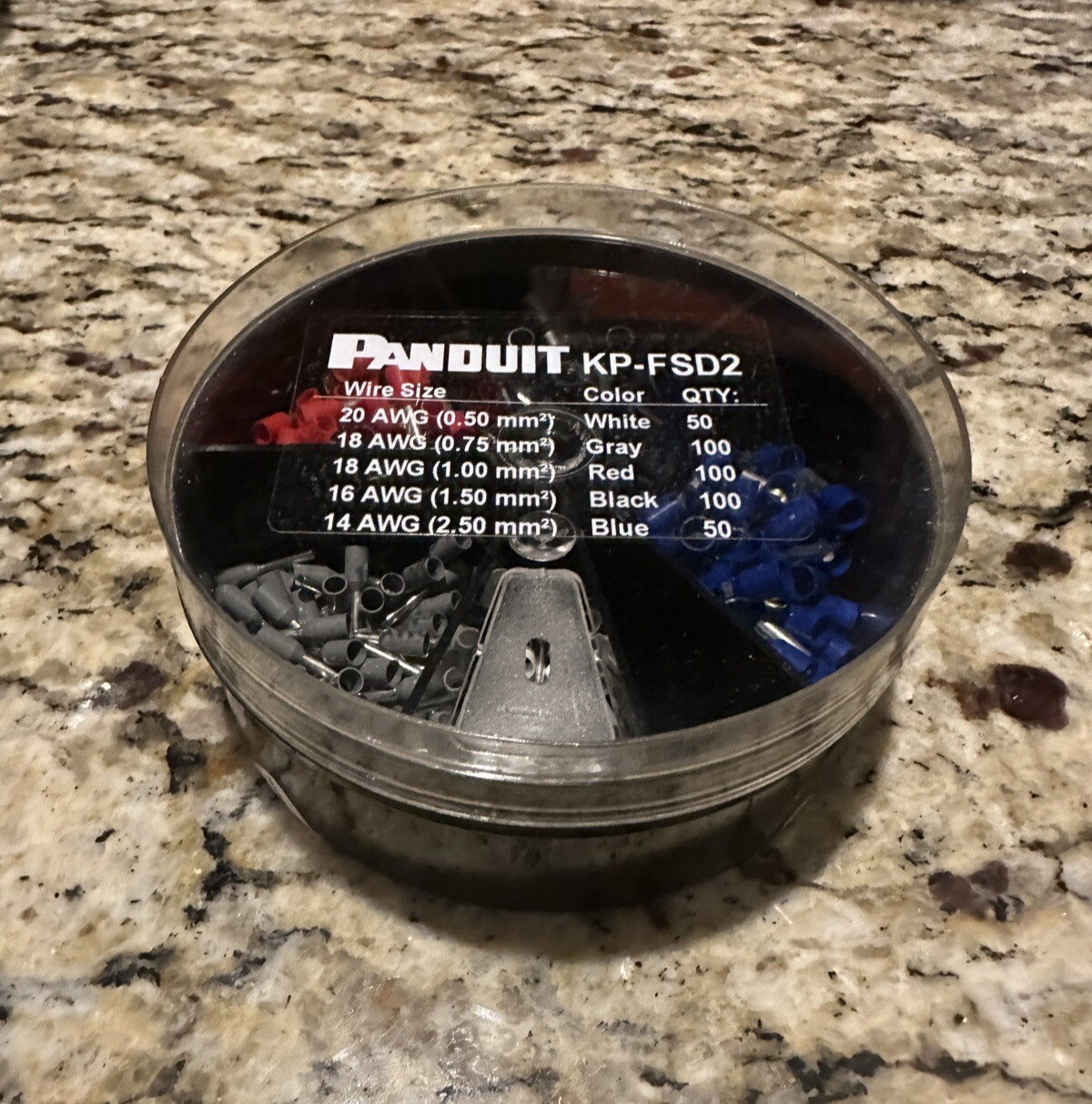 Panduit Kp-Fsd2 Ferrule Assort Kit, 400 Pieces, #22-14 Awg. Made in USA Panduit Kp-Fsd2 Ferrule Assort Kit, 400 Pieces, #22-14 Awg. Made in USA