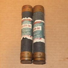 Lot of 2 Reliance Brush ECSR50 Fuses 50A 600V RK5 Time Delay Dual Element picture