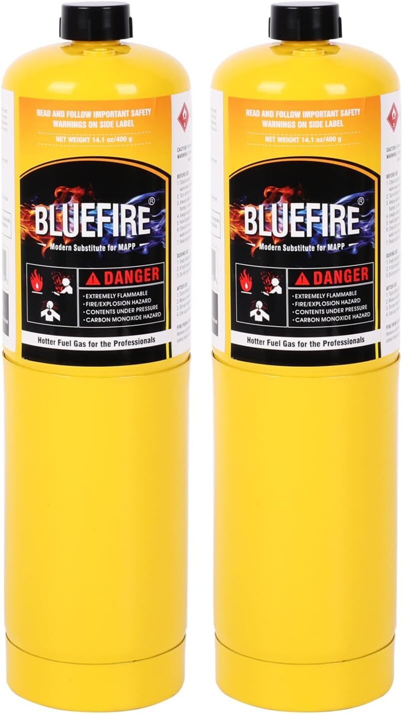 BLUEFIRE MAPP PRO 14.1 oz Modern MAPP Gas Cylinder 99.9% High Purity Propylene