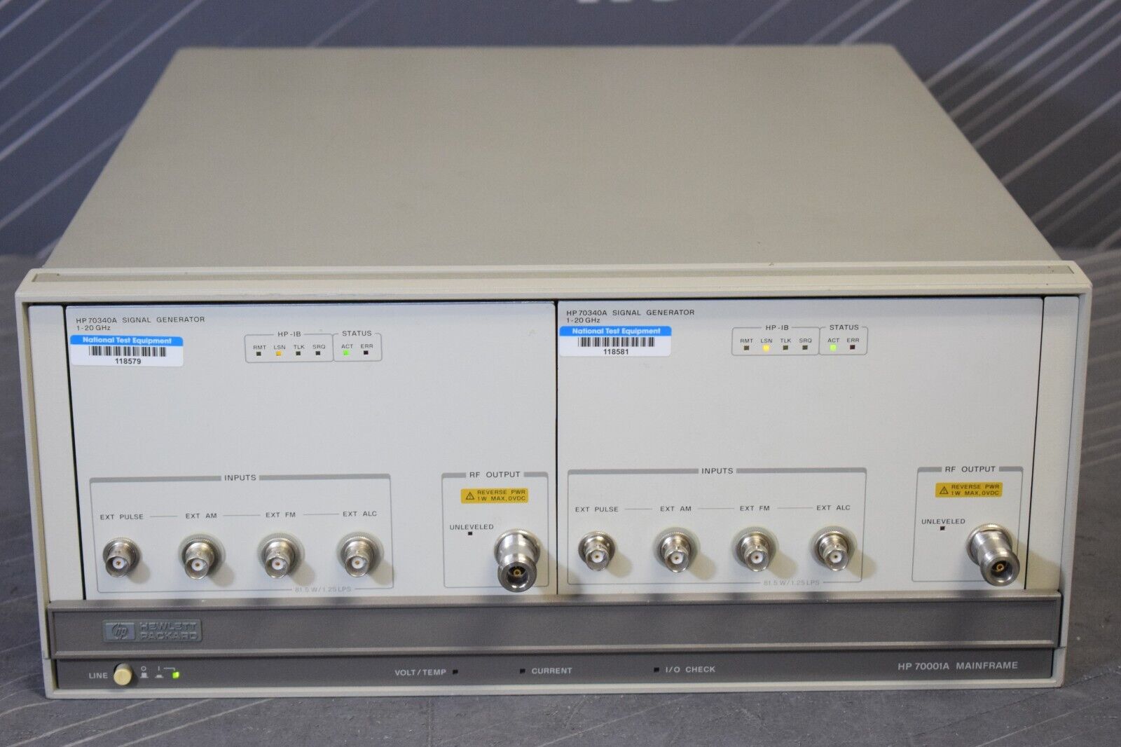 HP 70001A Mainframe and 70340A Signal Generator 1GHz - 20GHz (Qty. 2)