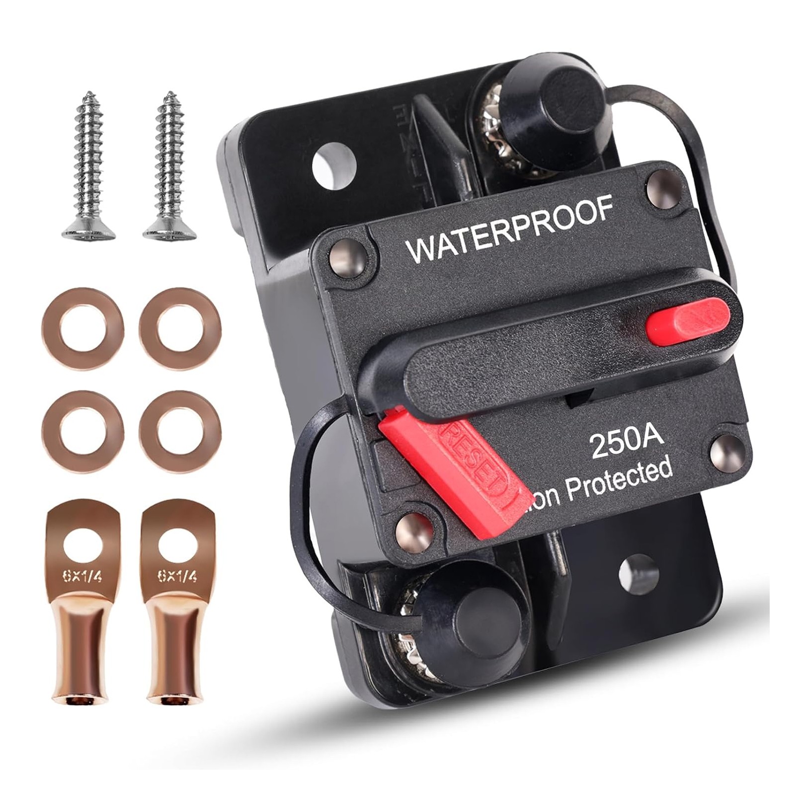 250Amp Circuit Breaker Audio Fuse 12V-48V DC Car Boat Manual Reset Switch NEW 250Amp Circuit Breaker Audio Fuse 12V-48V DC Car Boat Manual Reset Switch NEW