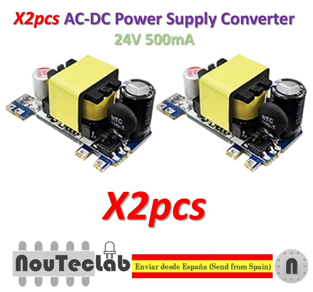 2pcs AC-DC 24V 500mA Low Ripple Switching Step Down Power Supply Module 220V AC