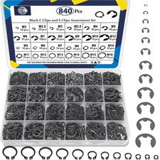 840Pcs C Clips Assortment M5M16 and E Clips Assortment Set 2.0mm12mm, Externa... picture