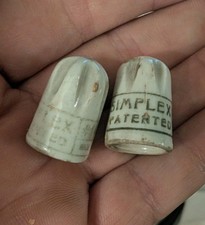 Vintage Pair Of Simplex Porcelain Twist-on Wire Nut Connectors made in Holland A picture
