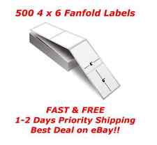 500 4x6 Fanfold Direct Thermal Shipping Labels for Zebra & Rollo Printers picture