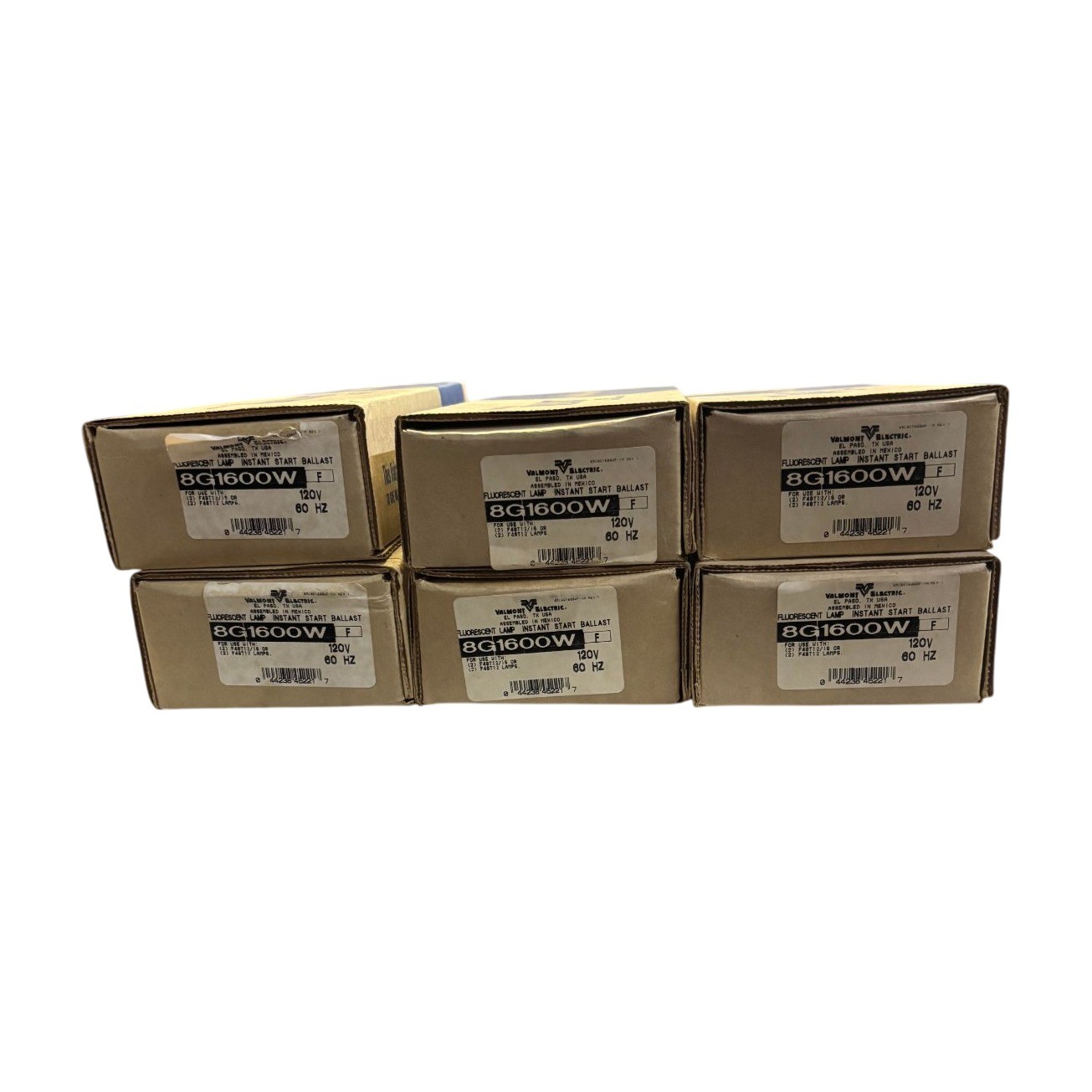 LOT OF 7 Valmont Electric 8G1600W Instant Start Fluorescent Ballast 120V F40T12 LOT OF 7 Valmont Electric 8G1600W Instant Start Fluorescent Ballast 120V F40T12