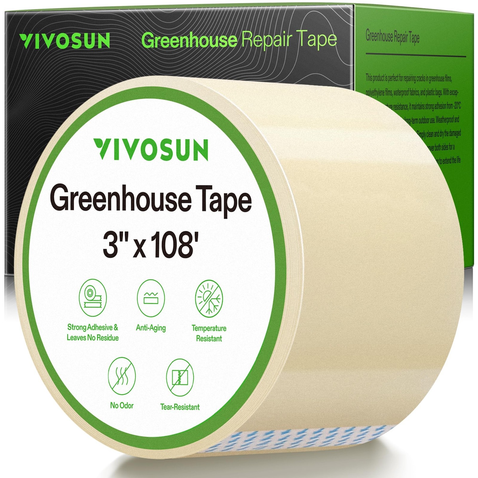 VIVOSUN Greenhouse Repair Tape, 6.3 mil 3 VIVOSUN Greenhouse Repair Tape, 6.3 mil 3