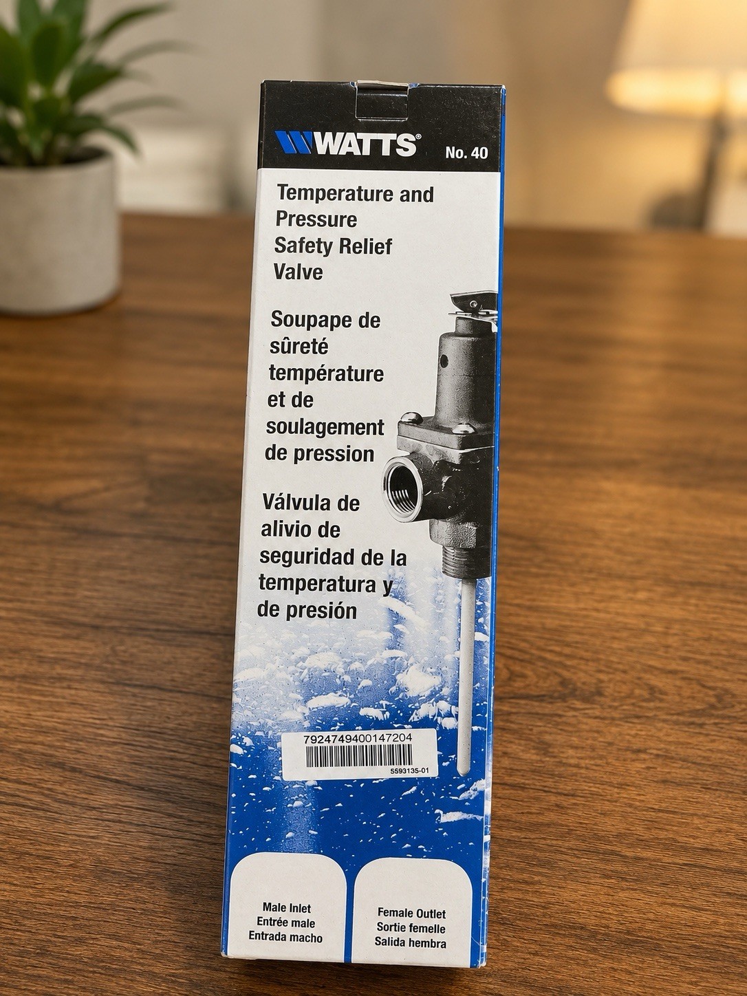 Watts LF40XL No. 40 T&P Safety Relief Valve 3/4in Brass 150-210 PSI. 0556016 Watts LF40XL No. 40 T&P Safety Relief Valve 3/4in Brass 150-210 PSI. 0556016
