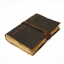 Vintage Leatherbound Journal,  Handmade Antique Deckle Edge Paper, Leather Book picture