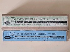 Vintage ATF Typo Script Extended Series 400 14 Pt Letterpress Type Caps Figures picture