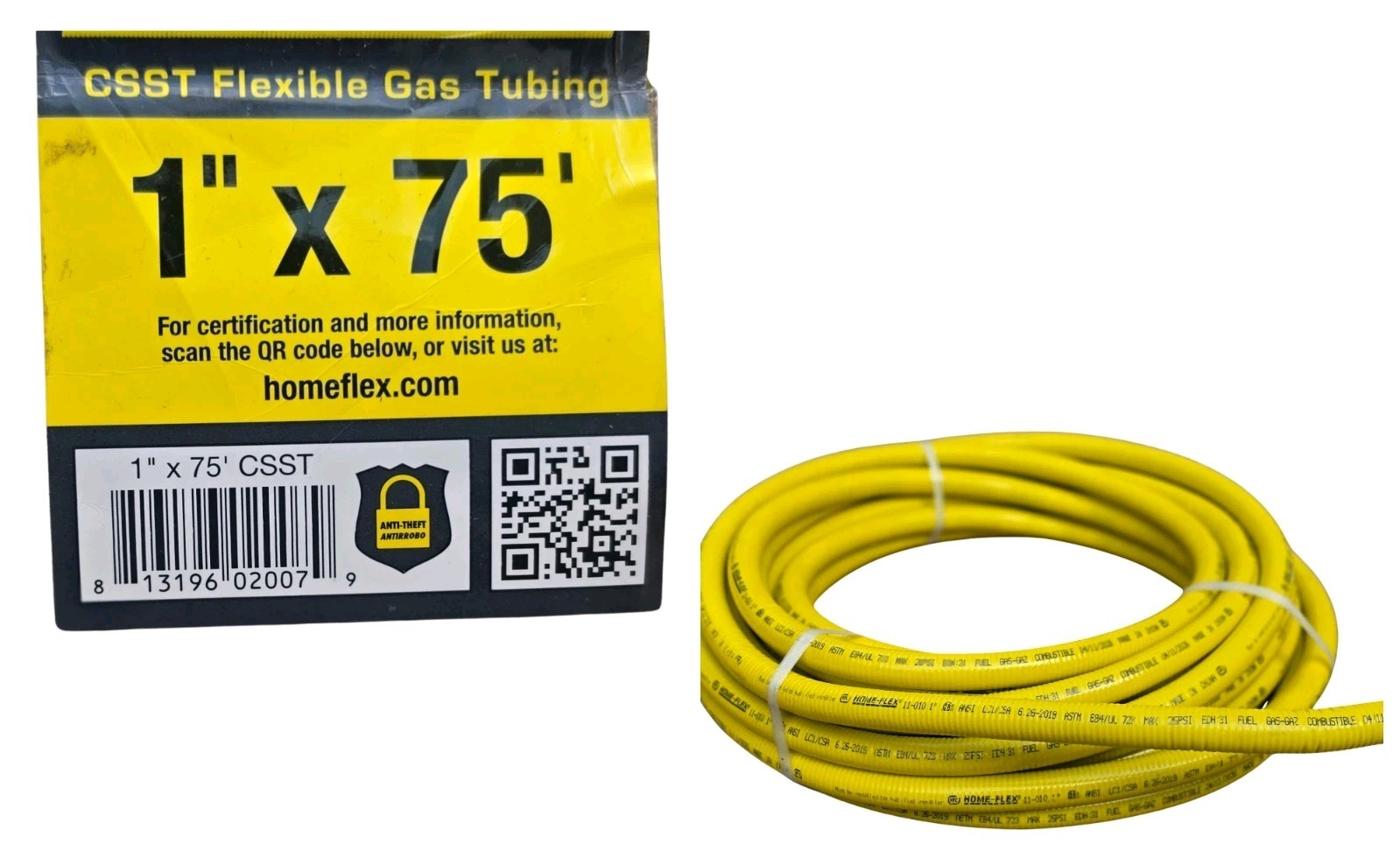 HOME-FLEX1 in. CSST x 75 ft. Corrugated Stainless Steel Tubing, 11-01075 HOME-FLEX1 in. CSST x 75 ft. Corrugated Stainless Steel Tubing, 11-01075