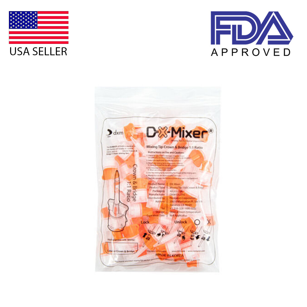 DX-Mixer 50-1000 Pcs Dental Mixing Tips 1:1 Impression Temp Crown & Bridge DX-Mixer 50-1000 Pcs Dental Mixing Tips 1:1 Impression Temp Crown & Bridge