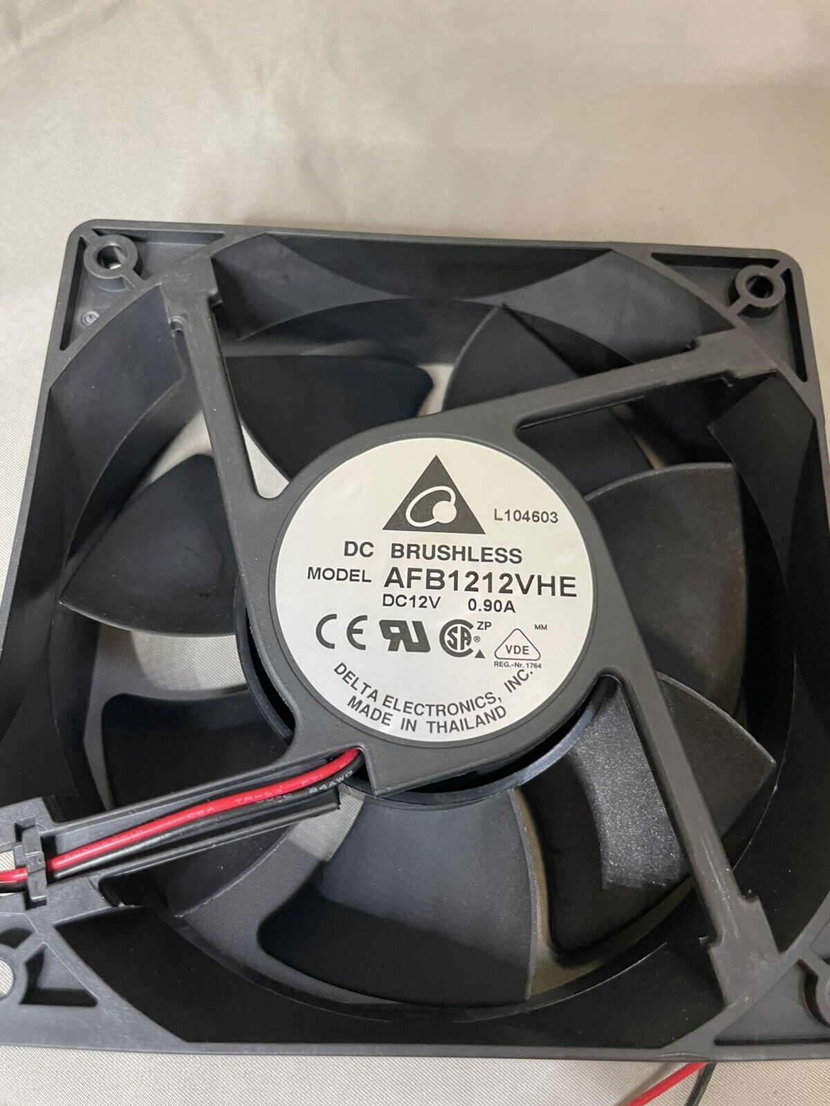 Delta Electronics DC Brushless AFB1212VHE FAN AXIAL 120X38MM 12VDC WIRE