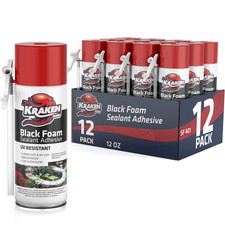 Kraken Bond Black Foam Sealant - Waterfall & Landscape, 12oz 12 Pack - Straw Use picture