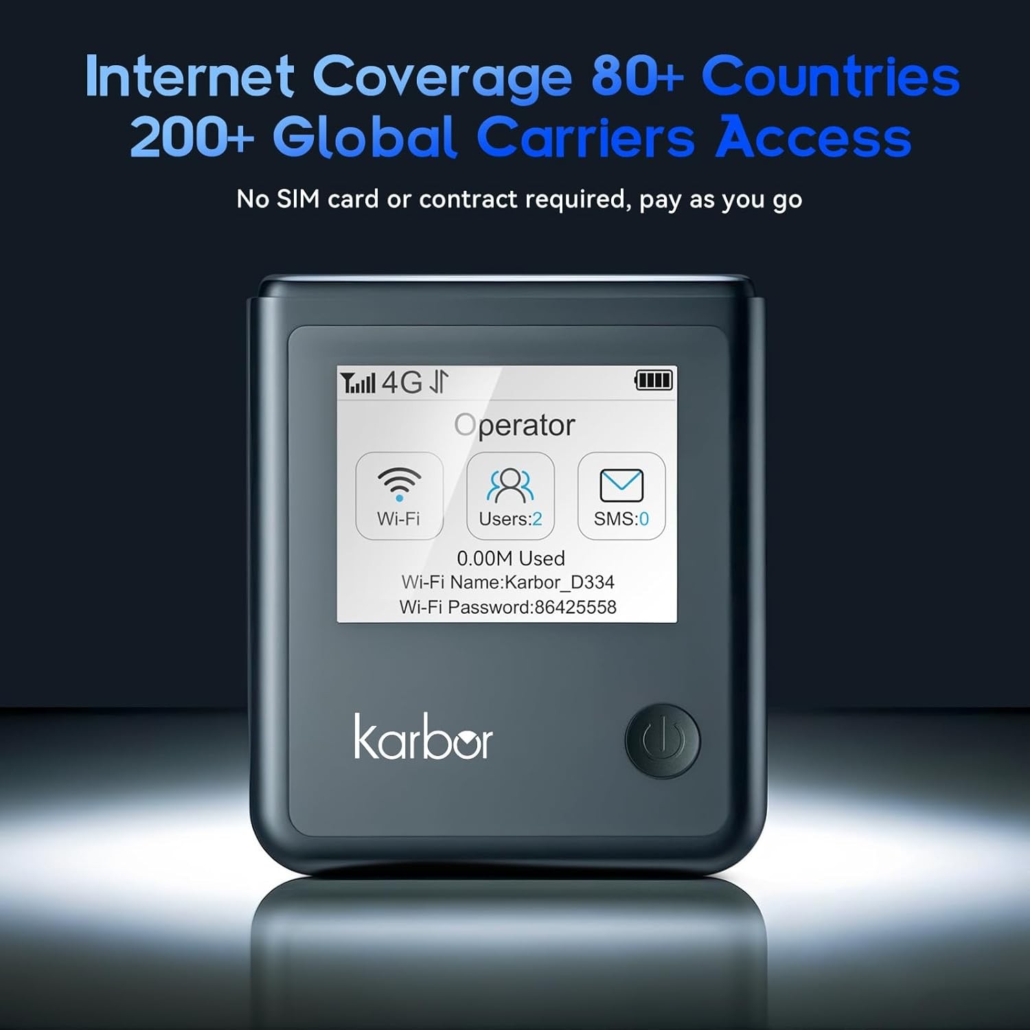 Karbor 4G LTE Mobile Hotspot WiFi Router Portable WiFi Pocket Network Router 
