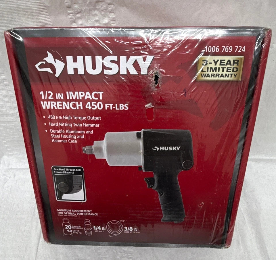 Husky 1/2 In Impact Wrench 450ft-lbs H4440 Husky 1/2 In Impact Wrench 450ft-lbs H4440