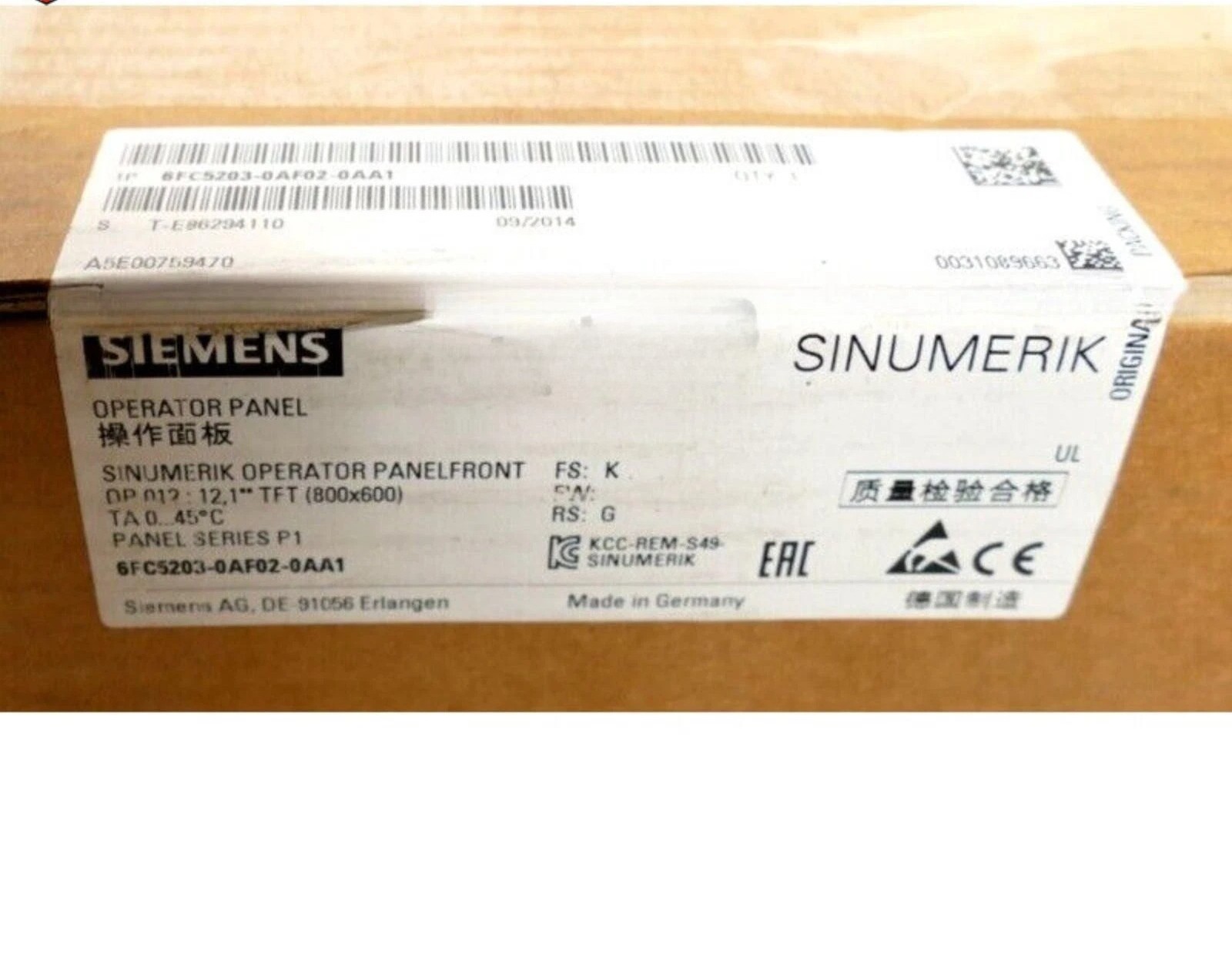 SIEMENS 6FC5203-0AF02-0AA1/6FC5312-0DA00-0AA1 OPERATOR PANEL - USED - SIEMENS 6FC5203-0AF02-0AA1/6FC5312-0DA00-0AA1 OPERATOR PANEL - USED -