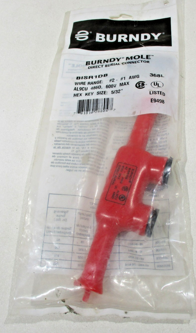 BISR1DB, Direct Burial Insulated Splice Reducer Burndy Mole