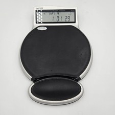 Datexx DC-215WTG Vintage Black Digital World Clock Calculator Leather Mouse pad picture