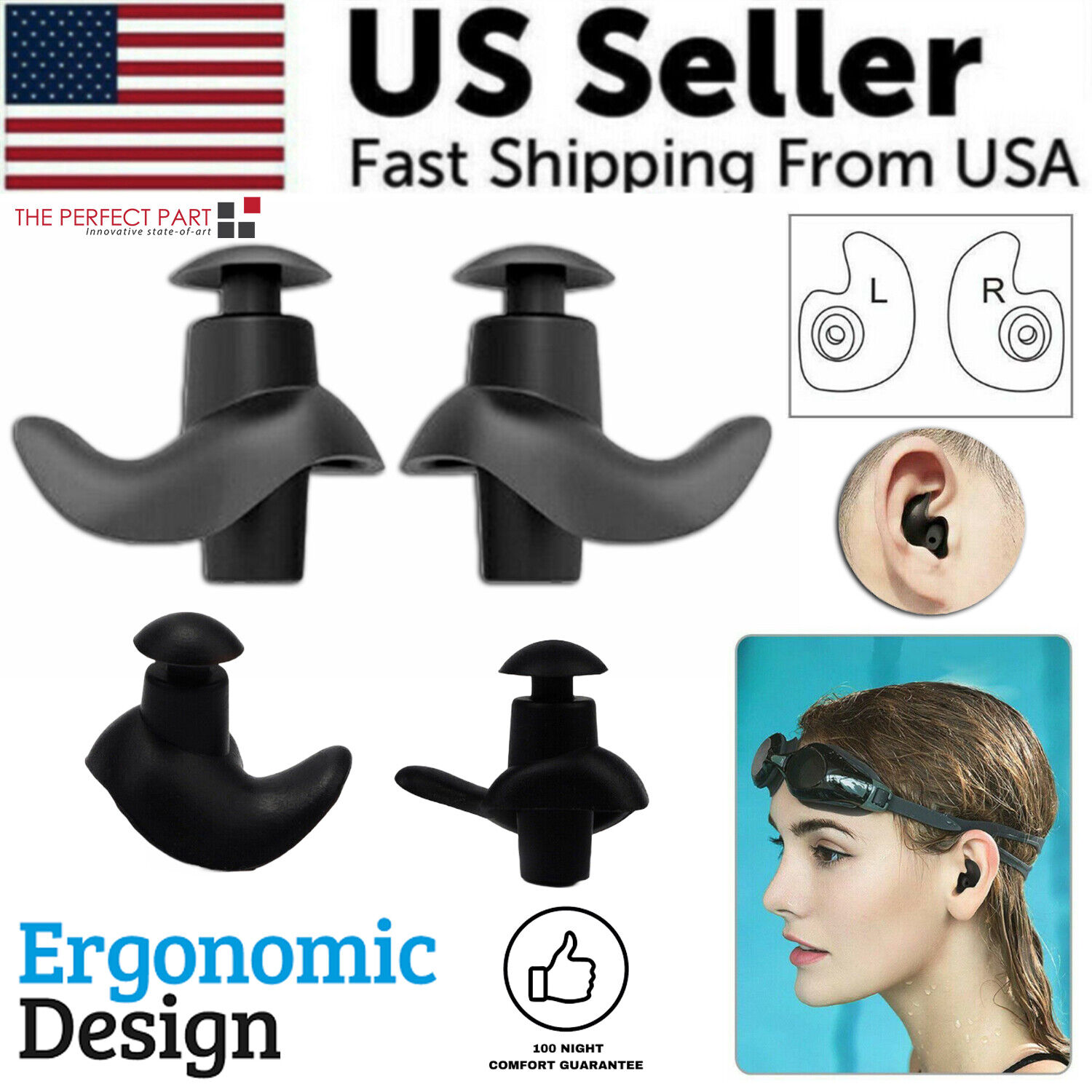 5/10 Pairs Soft Silicone Ear Plugs For Swimming Sleeping Anti Snore Reusable USA