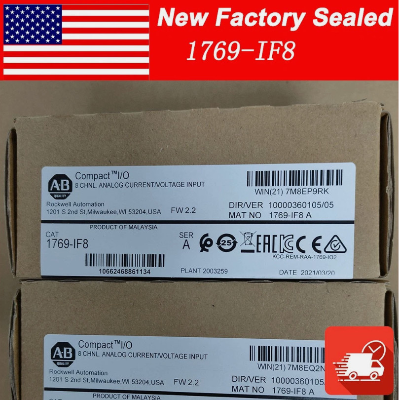AB 1769-IF8 CompactLogix 8 Pt Analog Input Module 2022 New 1769IF8 TX AB 1769-IF8 CompactLogix 8 Pt Analog Input Module 2022 New 1769IF8 TX