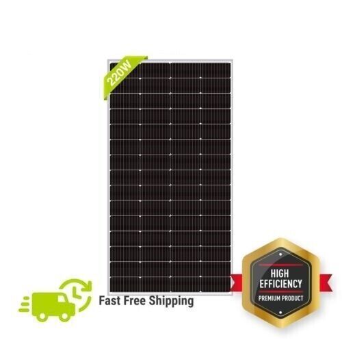 220W Watts＞200W Solar Panel Module 12V Mono Off Grid Charger for RV Boat Camper