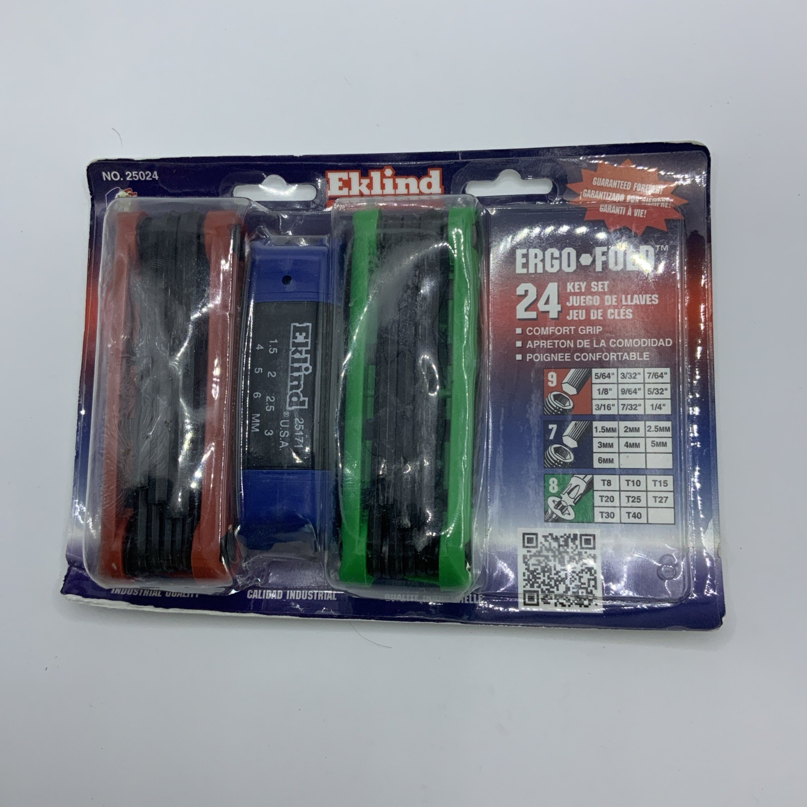 Eklind 3 Piece Metric/Sae Ergo Fold-Up Hex Key Set, 25024