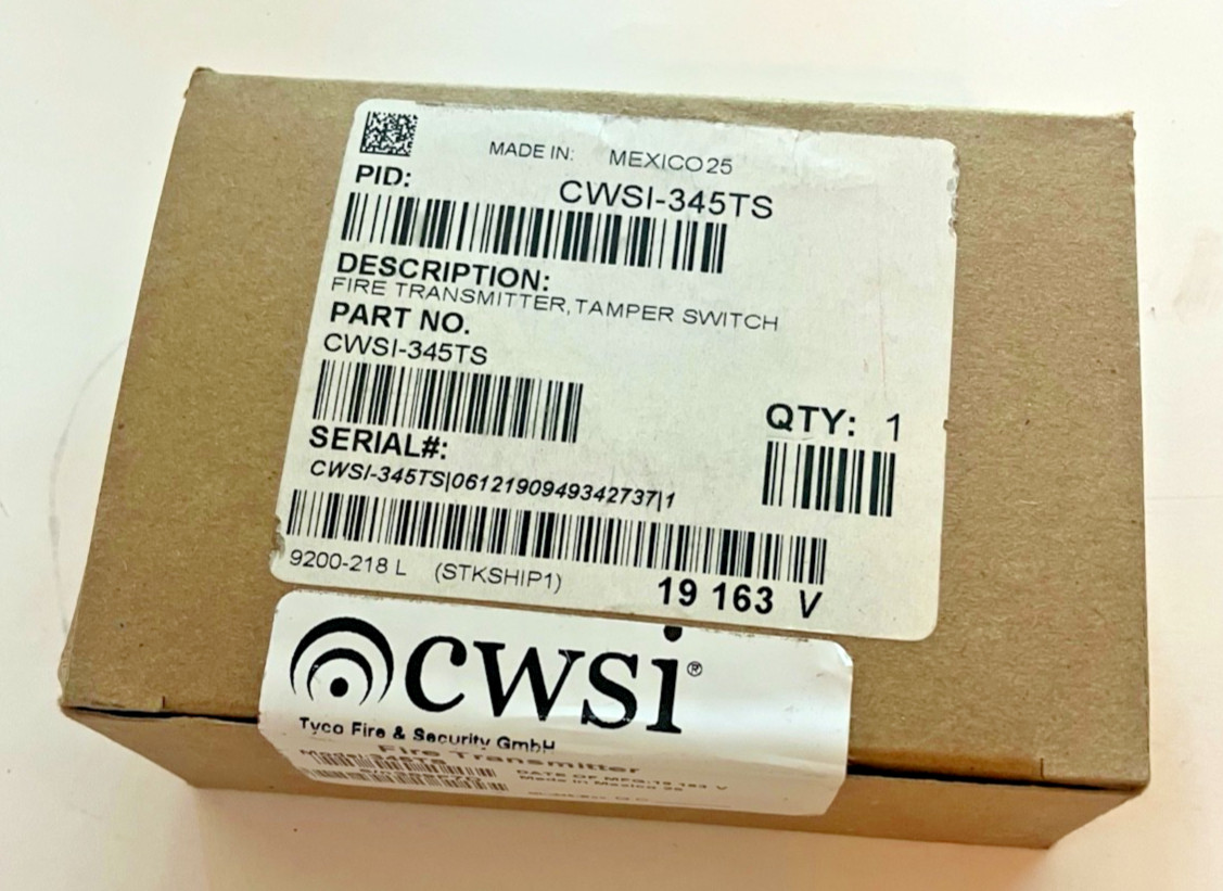 NEW TYCO CWSI-345TS FIRE TRANSMITTER TAMPER SWITCH SUPPORTS HORIZONTAL MOUNTING NEW TYCO CWSI-345TS FIRE TRANSMITTER TAMPER SWITCH SUPPORTS HORIZONTAL MOUNTING