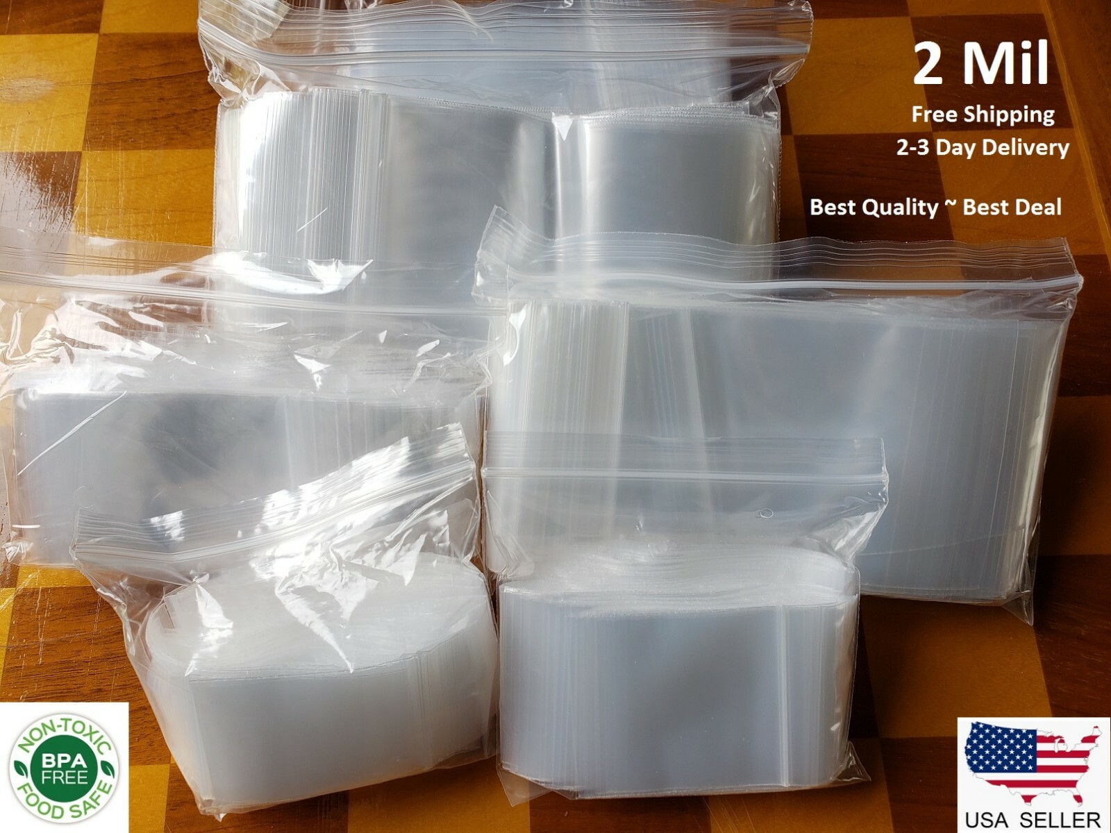 Clear Zip Seal Plastic Bags Jewelry Zipper Top Lock Reclosable Baggies 2 Mil 2ML Clear Zip Seal Plastic Bags Jewelry Zipper Top Lock Reclosable Baggies 2 Mil 2ML