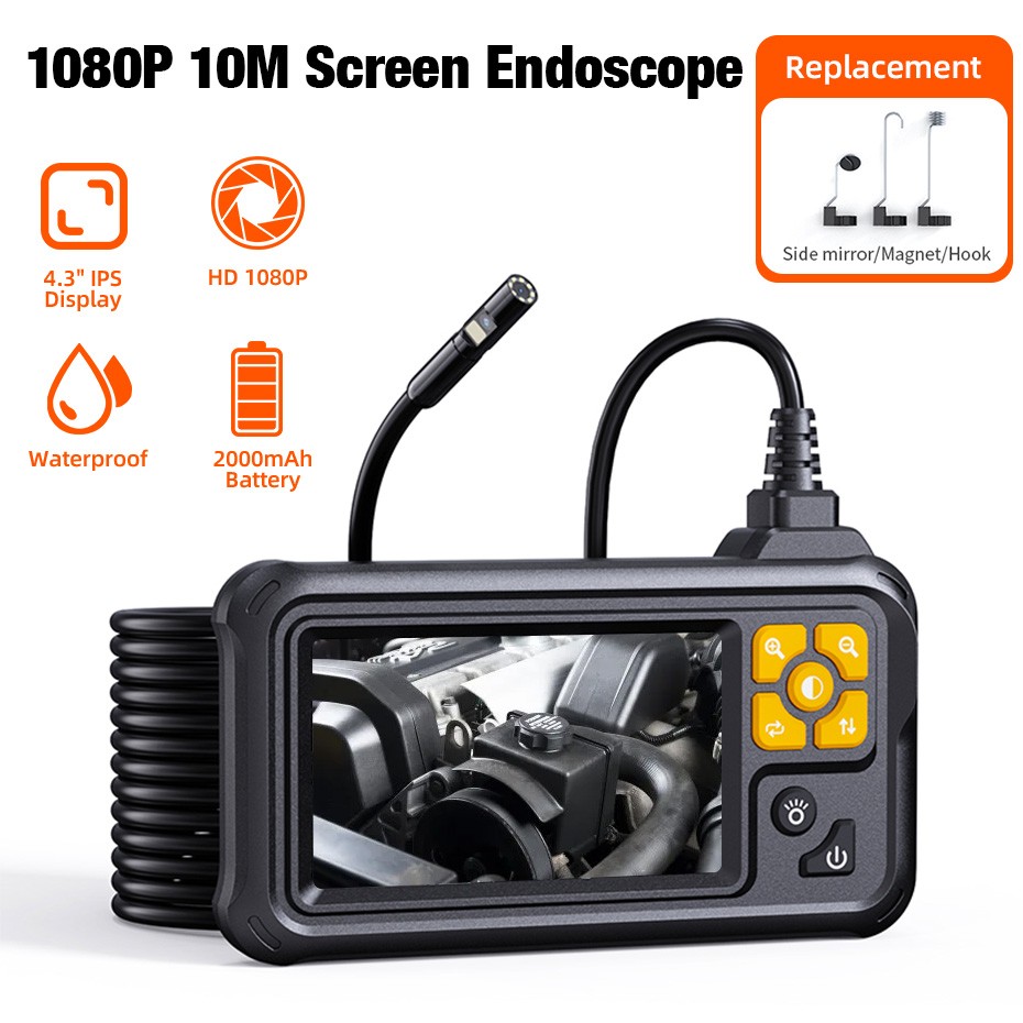 Engine Inspection 10M 1080P Waterproof Borescope Camera With Built-in Screen Engine Inspection 10M 1080P Waterproof Borescope Camera With Built-in Screen