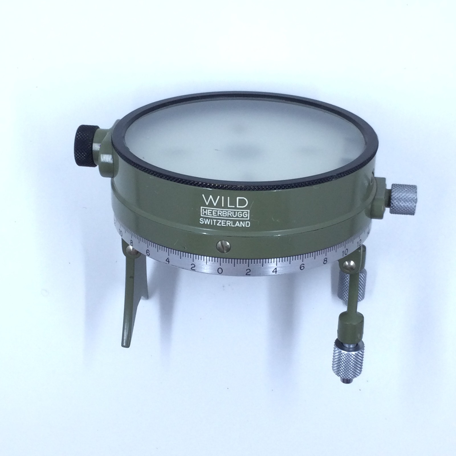 VTG Rare Wild Heerbrugg Switzerland Circular Compass Green Precision Surveying