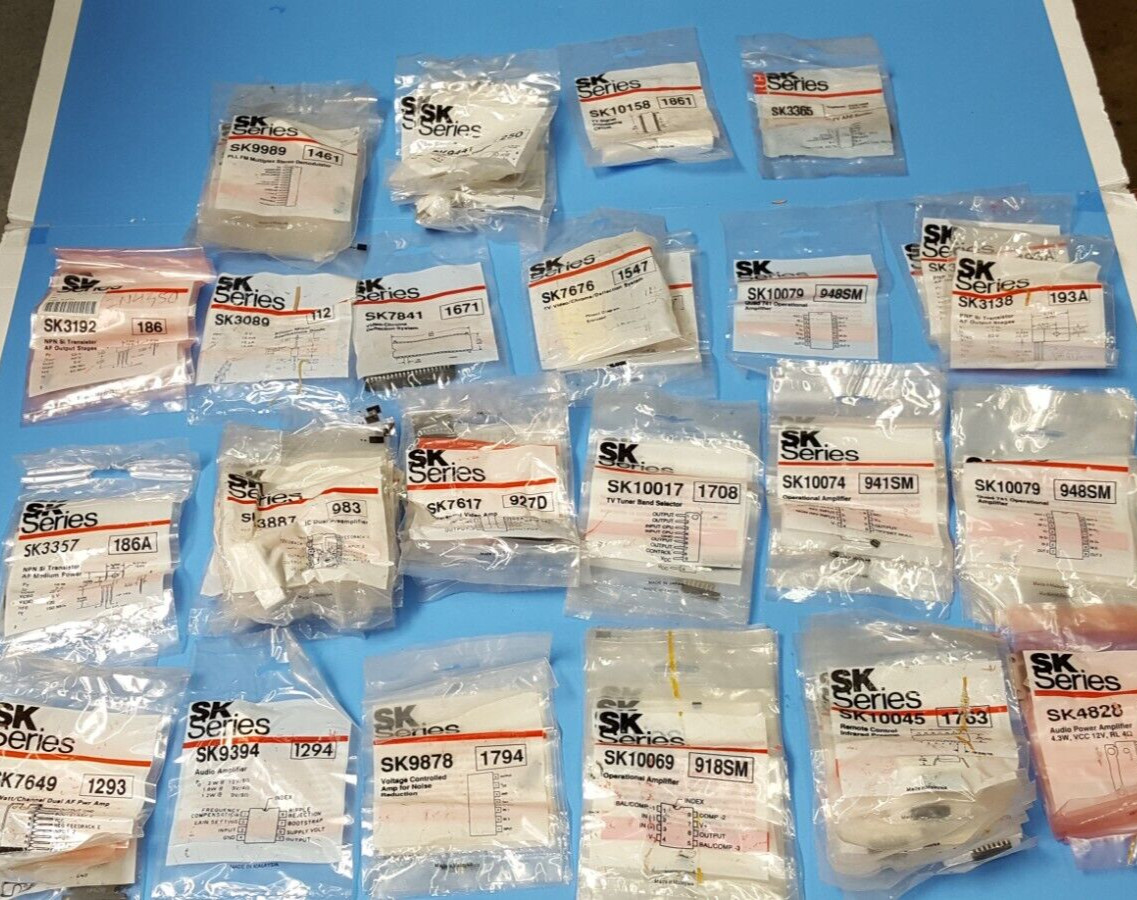 (lot of 77pcs) MIXED SK SERIES REPAIR PARTS, See pics for details, IC,TRANSISTOR