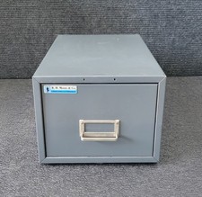 Steelmasters Vintage MCM Single Drawer Stackable 3x5 Index Card File Cabinet picture