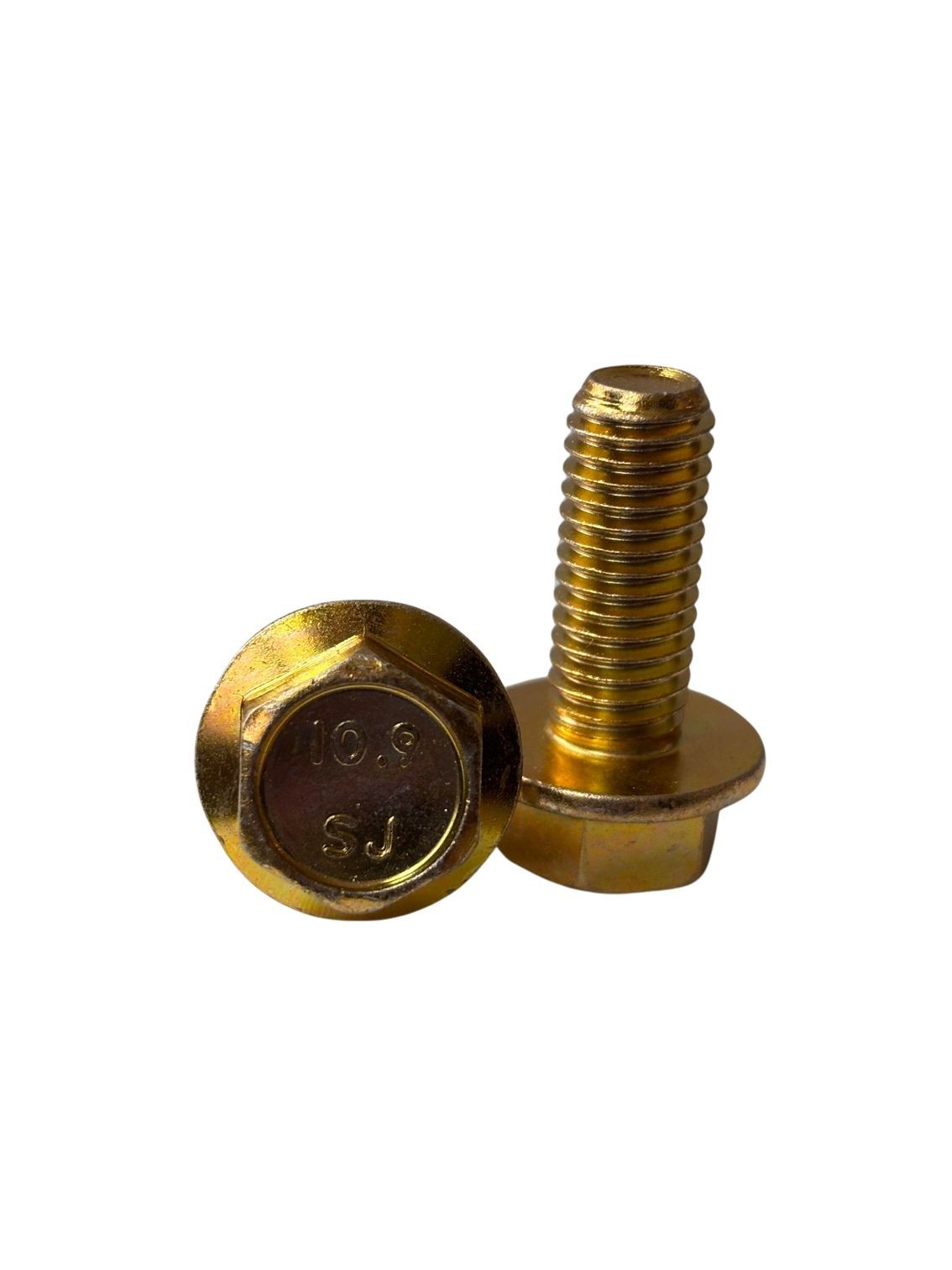 100 pcs M10-1.5x25 Hex Flange Frame Bolt Class 10.9 DIN 6921 Zinc Yellow 100 pcs M10-1.5x25 Hex Flange Frame Bolt Class 10.9 DIN 6921 Zinc Yellow