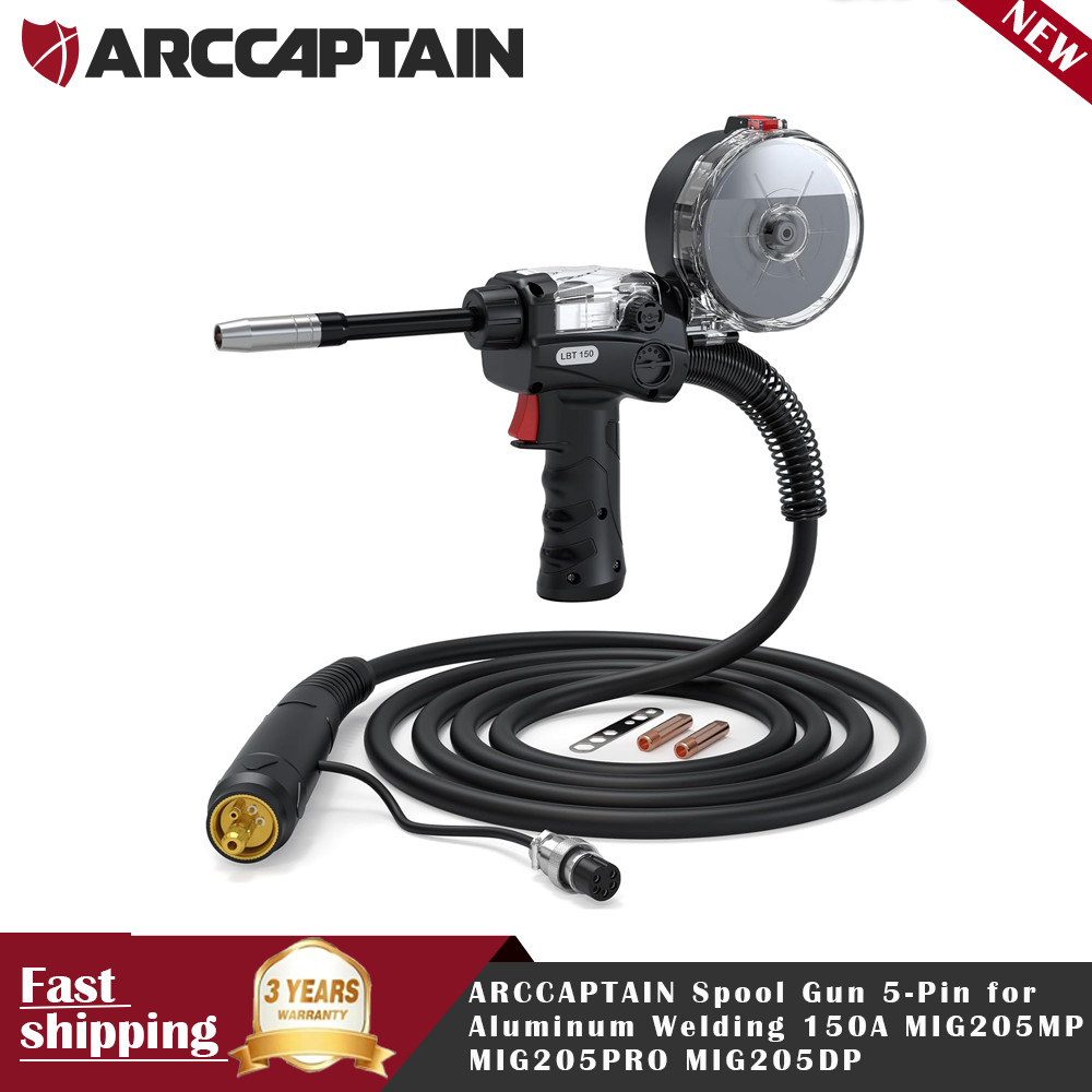 ARCCAPTAIN Spool Gun 5-Pin for Aluminum Welding 150A MIG205MP MIG205PRO MIG205DP ARCCAPTAIN Spool Gun 5-Pin for Aluminum Welding 150A MIG205MP MIG205PRO MIG205DP