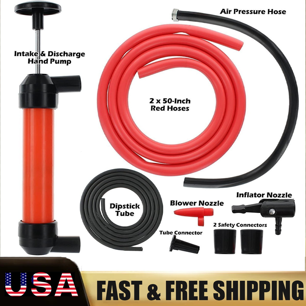 Multi-Use Liquid Transfer Siphon Hand Pump US For Fuel Diesel Oil Kerosene Water Multi-Use Liquid Transfer Siphon Hand Pump US For Fuel Diesel Oil Kerosene Water