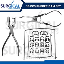 Rubber Dam Kit Starter of 18 Pcs with Frame Punch Clamps Dental Instruments picture