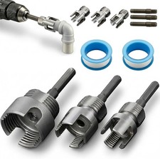 3PCS PVC Pipe Threader Kit Internal External 1/2 3/4 1 Inch Drill Tool picture