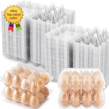100 Packs Egg Cartons Cheap Bulk Plastic for 12 Eggs Clear Egg Cartons picture