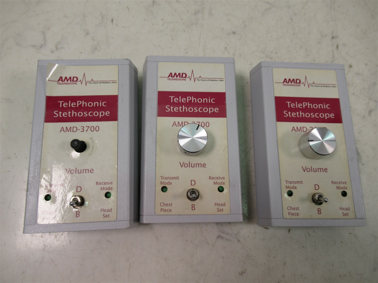 Lot of 3 AMD Telemedicine TelePhonic Stethoscope AMD-3700 Devices Lot of 3 AMD Telemedicine TelePhonic Stethoscope AMD-3700 Devices