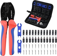 Solar Crimper Tool Kit with 12 PCS MC4 Connectors,2 Solar Connector Spanner Wren picture