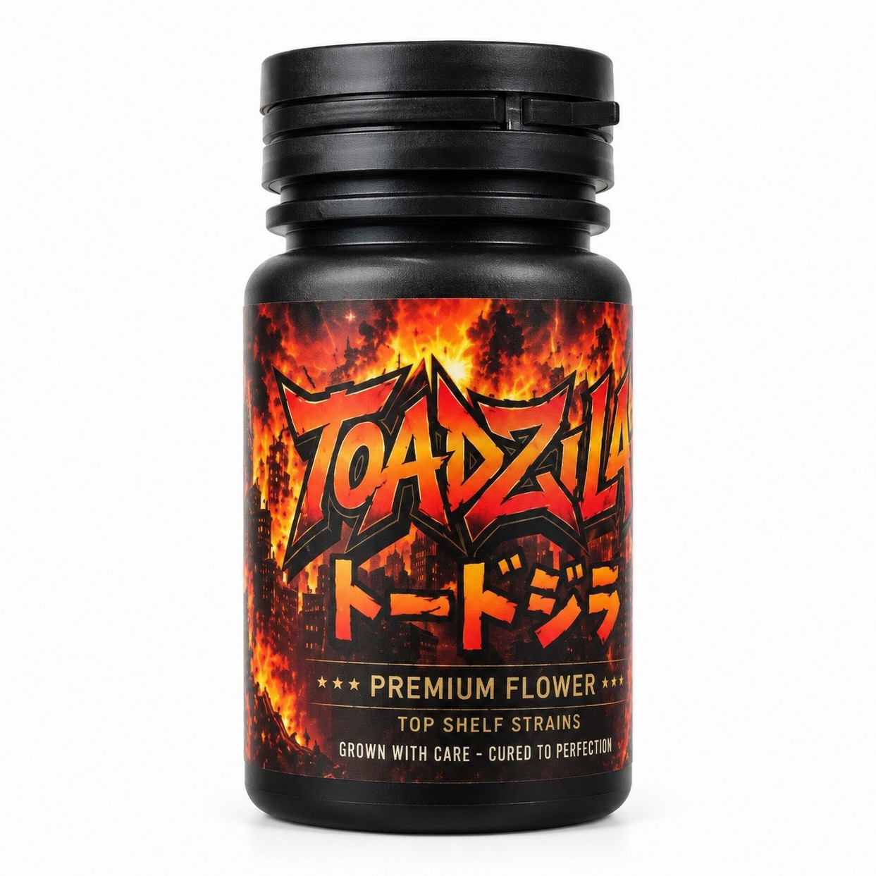 128 Pcs - 3.5g Toadzilla Bottle, Peel-style Safety Seal Lid Medicine style Jar
