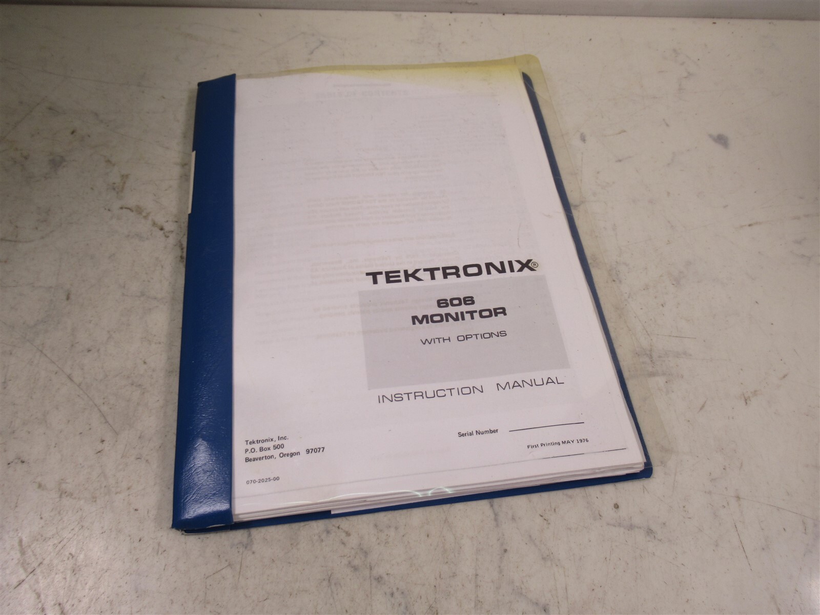 Tektronix 606 Monitor with Option Instruction Manual Printed with Fold Outs Tektronix 606 Monitor with Option Instruction Manual Printed with Fold Outs